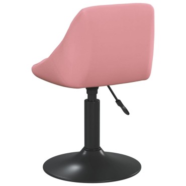 vidaXL Καρέκλα Τραπεζαρίας Ροζ Βελούδινη 46x44x(62,5-77,5)cm 1 τεμ.