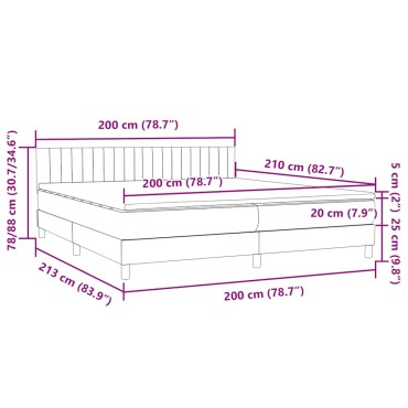 vidaXL Κρεβάτι Boxspring με Στρώμα Ροζ 200x210 εκ. Βελούδινο
