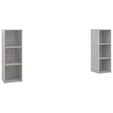 vidaXL Έπιπλα Τηλεόρασης 2 τεμ. Γκρι Σκυρ. 107x35x37cm Μοριοσανίδα