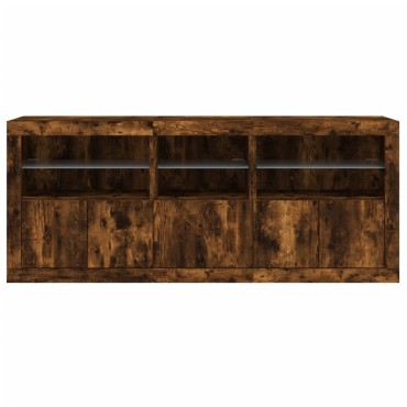 vidaXL Ντουλάπι με LED Καπνιστή Δρυς 162x37x67cm 1 τεμ.