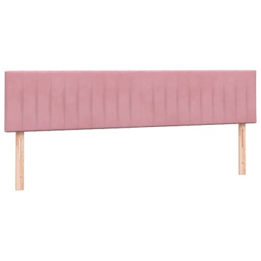 vidaXL Box Spring κρεβάτι με στρώματα ροζ 200x210 cm Βελούδινο