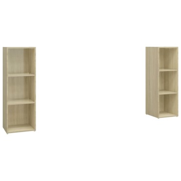 vidaXL Έπιπλα Τηλεόρασης 2 τεμ. Sonoma Δρυς 107x35x37cm Επεξ. Ξύλο