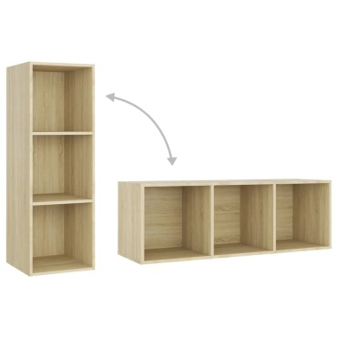 vidaXL Έπιπλα Τηλεόρασης 2 τεμ. Sonoma Δρυς 107x35x37cm Επεξ. Ξύλο