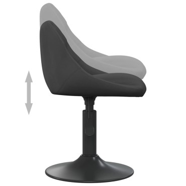 vidaXL Καρέκλα Τραπεζαρίας Μαύρη Βελούδινη 46x44x(62,5-77,5)cm 1 τεμ.