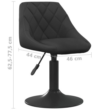 vidaXL Καρέκλα Τραπεζαρίας Μαύρη Βελούδινη 46x44x(62,5-77,5)cm 1 τεμ.