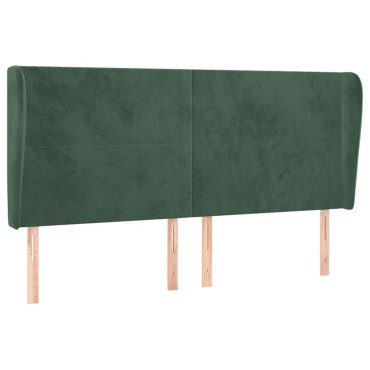 vidaXL Κεφαλάρι με Πτερύγια Πράσινο 183x23x118/128cm Βελούδινο 1 τεμ.