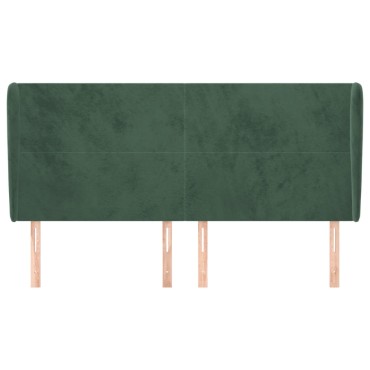 vidaXL Κεφαλάρι με Πτερύγια Πράσινο 183x23x118/128cm Βελούδινο 1 τεμ.