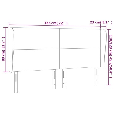 vidaXL Κεφαλάρι με Πτερύγια Πράσινο 183x23x118/128cm Βελούδινο 1 τεμ.