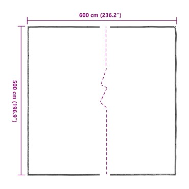 vidaXL Σαφής μουσαμάς με οπές 5x6 m πολυαιθυλένιο