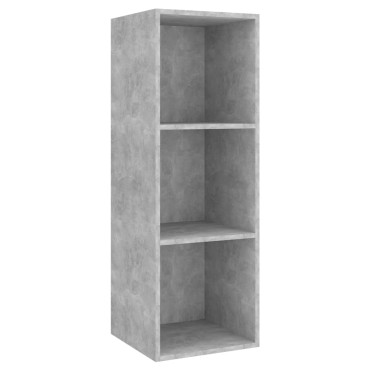 vidaXL Έπιπλο Τηλεόρασης Κρεμαστό Γκρι Σκυρ. 37x37x107cm Επεξ. Ξύλο