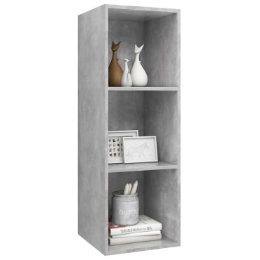 vidaXL Έπιπλο Τηλεόρασης Κρεμαστό Γκρι Σκυρ. 37x37x107cm Επεξ. Ξύλο