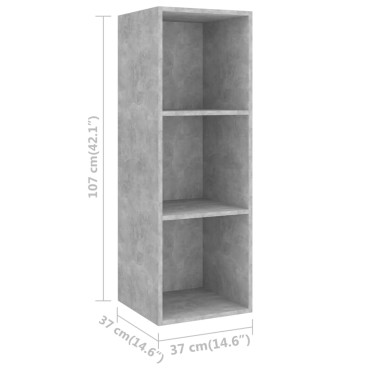 vidaXL Έπιπλο Τηλεόρασης Κρεμαστό Γκρι Σκυρ. 37x37x107cm Επεξ. Ξύλο
