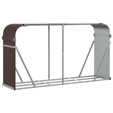 vidaXL Ξυλοθήκη Καφέ 180x45x100 εκ. από Γαλβανισμένο Ατσάλι