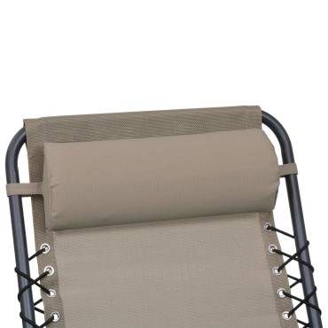 vidaXL Προσκέφαλο Σεζλόνγκ Taupe 40x7,5x15cm από Textilene