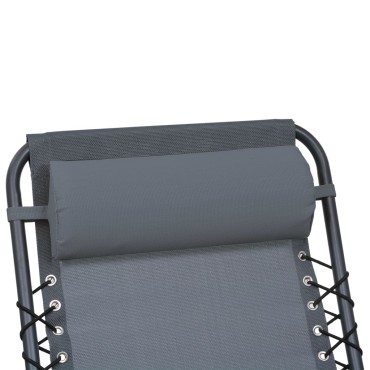 vidaXL Προσκέφαλο Σεζλόνγκ Γκρι 40x7,5x15cm από Textilene