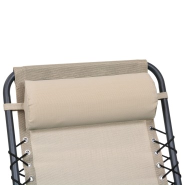 vidaXL Προσκέφαλο Σεζλόνγκ Κρεμ 40x7,5x15cm από Textilene