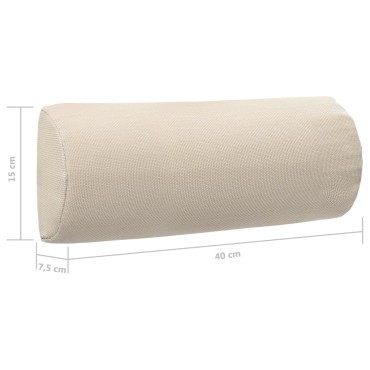 vidaXL Προσκέφαλο Σεζλόνγκ Κρεμ 40x7,5x15cm από Textilene