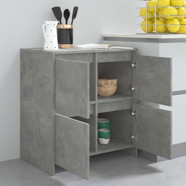 vidaXL Ντουλάπια 2 τεμ. Γκρι Σκυροδέματος 70x41x75cm Μοριοσανίδα