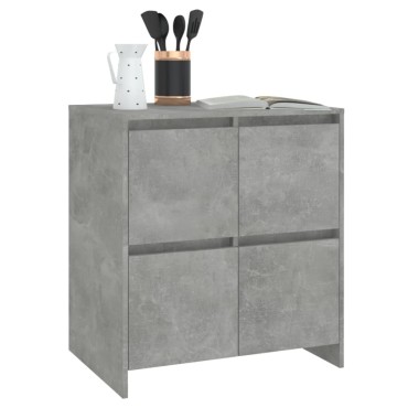 vidaXL Ντουλάπια 2 τεμ. Γκρι Σκυροδέματος 70x41x75cm Μοριοσανίδα
