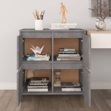 vidaXL Ντουλάπια 2 τεμ. Γκρι Σκυροδέματος 70x41x75cm Μοριοσανίδα