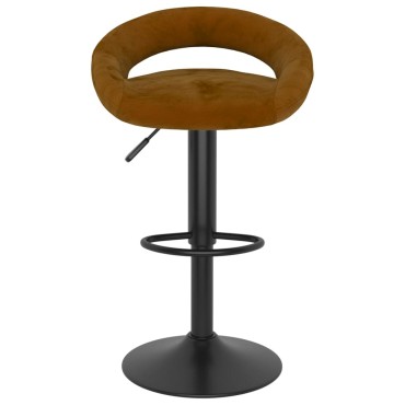 vidaXL Σκαμπό Μπαρ 2 τεμ. Καφέ Βελούδινα 45x43x(75-97)cm