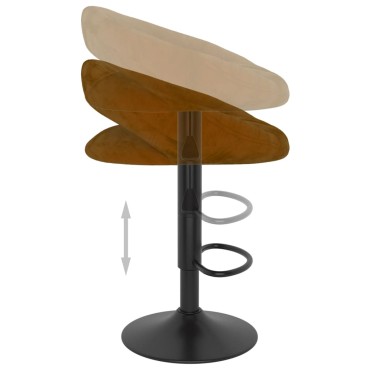vidaXL Σκαμπό Μπαρ 2 τεμ. Καφέ Βελούδινα 45x43x(75-97)cm