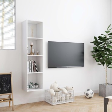 vidaXL Βιβλιοθήκη/Έπιπλο Τηλεόρασης Λευκό 143x30x36cm 1 τεμ.