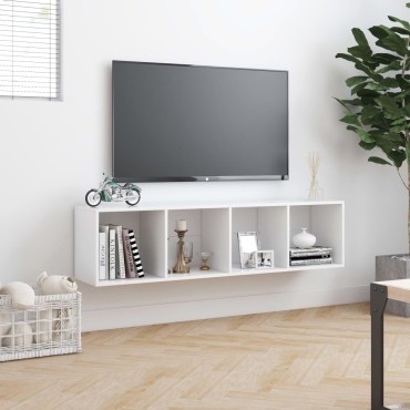 vidaXL Βιβλιοθήκη/Έπιπλο Τηλεόρασης Λευκό 143x30x36cm 1 τεμ.