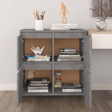 vidaXL Μπουφές Γκρι Σκυροδέματος 70x41x75cm Επεξεργασμένο Ξύλο 1 τεμ.