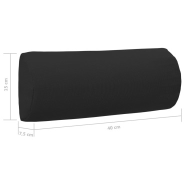 vidaXL Προσκέφαλο Σεζλόνγκ Μαύρο 40x7,5x15cm από Textilene