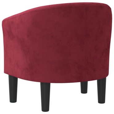 vidaXL Πολυθρόνα Μπάρελ Μπορντό Βελούδινη 46,5x45cm 1 τεμ.