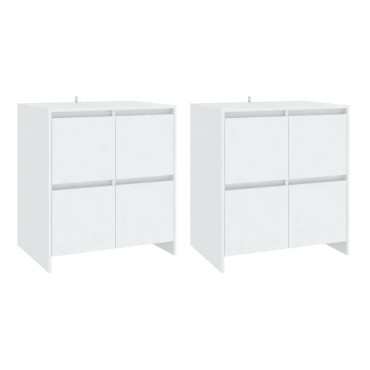 vidaXL Ντουλάπια 2 τεμ. Λευκά 70x41x75cm από Επεξ. Ξύλο