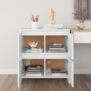 vidaXL Ντουλάπια 2 τεμ. Λευκά 70x41x75cm από Επεξ. Ξύλο