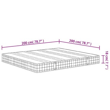 vidaXL Στρώμα με Bonnell Springs Μεσαία Σκληρότητα 200x200cm 1 τεμ. - Διπλό