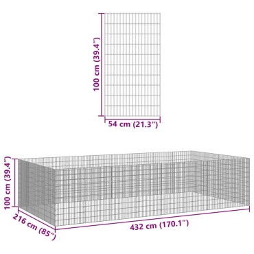 vidaXL Περίφραξη Ζώων Ελεύθερης Βοσκής 24 Πάνελ 54x100εκ. Γαλβ. Σίδερο