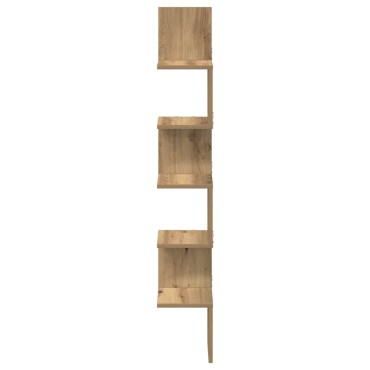 vidaXL Γωνιακό ράφι τοίχου Δρυς τεχνίτης 20x20x127,5cm
