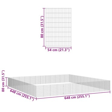 vidaXL Περίφραξη Ζώων Ελεύθερης Βοσκής 48 Πάνελ 54x80 εκ. Γαλβ. Σίδερο