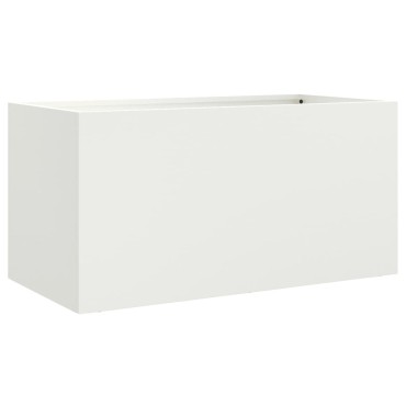 vidaXL Ζαρντινιέρα Λευκή 62x30x29 εκ. από Χάλυβα