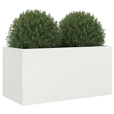 vidaXL Ζαρντινιέρα Λευκή 62x30x29 εκ. από Χάλυβα