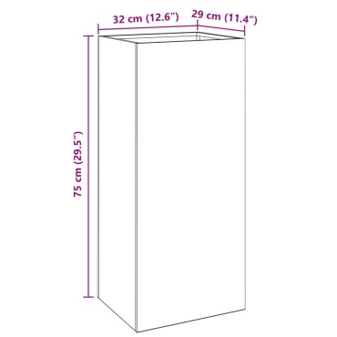 vidaXL Ζαρντινιέρα Μαύρη 32x29x75 εκ. από Χάλυβα