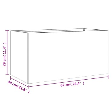 vidaXL Ζαρντινιέρα Ασημί 62x30x29 εκ. από Γαλβανισμένο Χάλυβα