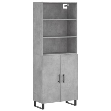 vidaXL Ντουλάπι Γκρι Σκυροδέματος 69,5x34x180cm Επεξεργασμένο Ξύλο 1 τεμ.