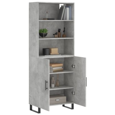 vidaXL Ντουλάπι Γκρι Σκυροδέματος 69,5x34x180cm Επεξεργασμένο Ξύλο 1 τεμ.