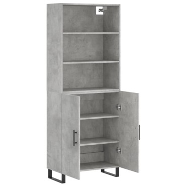 vidaXL Ντουλάπι Γκρι Σκυροδέματος 69,5x34x180cm Επεξεργασμένο Ξύλο 1 τεμ.