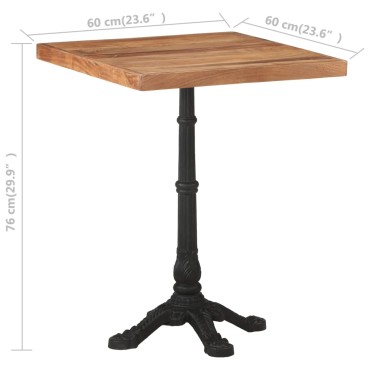 vidaXL Τραπέζι Bistro 60x60x76cm από Μασίφ Ξύλο Ακακίας 1 τεμ.