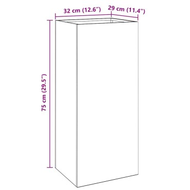 vidaXL Ζαρντινιέρα Ασημί 32x29x75 εκ. από Γαλβανισμένο Χάλυβα