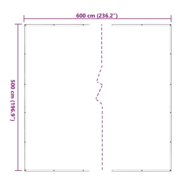 vidaXL Σαφής μουσαμάς με οπές 5x6 m πολυαιθυλένιο