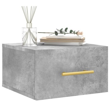 vidaXL Κομοδίνο Επιτοίχιο Γκρι Σκυροδέματος 35x35x20cm 1 τεμ.