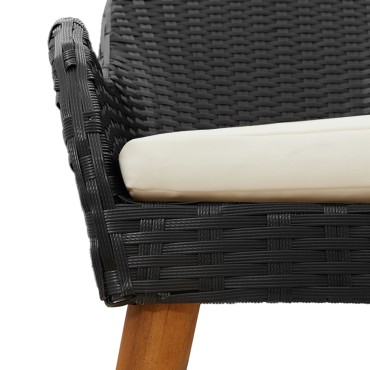 vidaXL Σετ Τραπεζαρίας Κήπου 5 Τεμαχίων Μαύρο Πολυ Ράταν