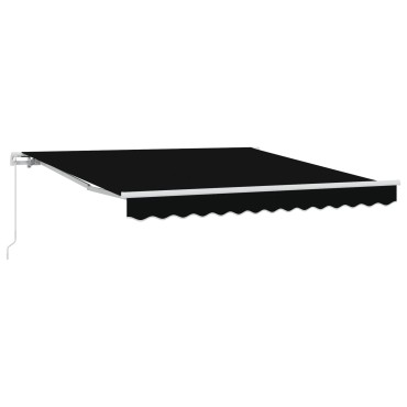 vidaXL Χειροκίνητη Ανασυρόμενη Τέντα Μαύρη 300x250 εκ.